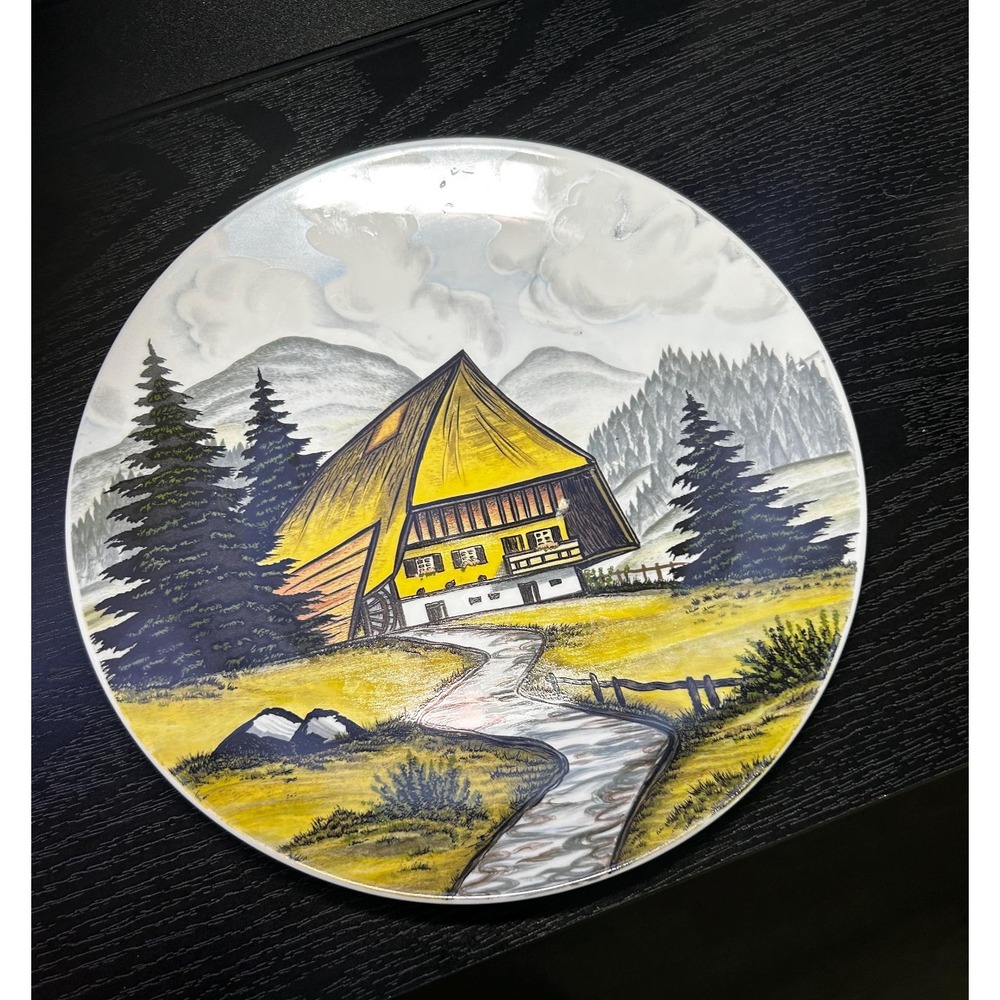 Vintage Seltmann‎ Weiden Decorative Plate German Mountain Watermill Scene 10"